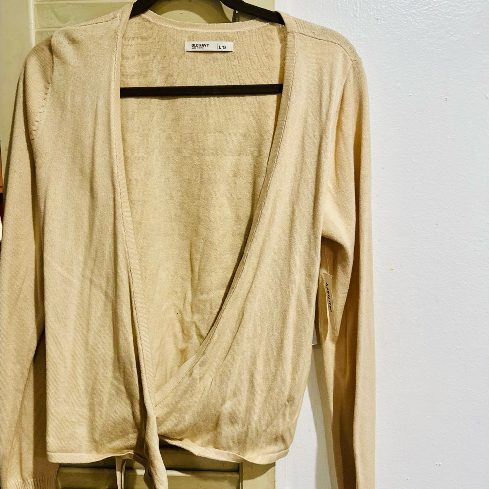 Old Navy Cream Wrap Top